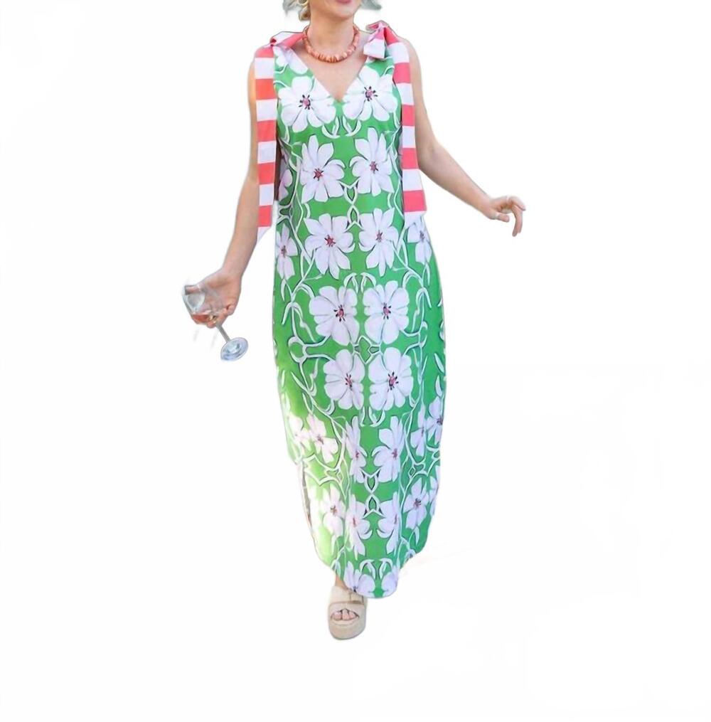 NEW HOUSE OF MBR beaufort long dress in palm green